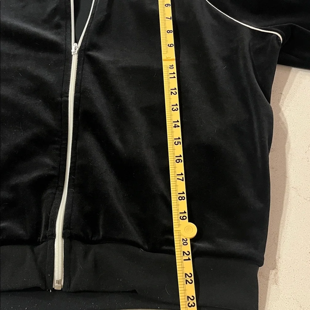 Nike Women's Black Velour Zip-Up Sweatshirt with White Accents - Picture 6 of 7